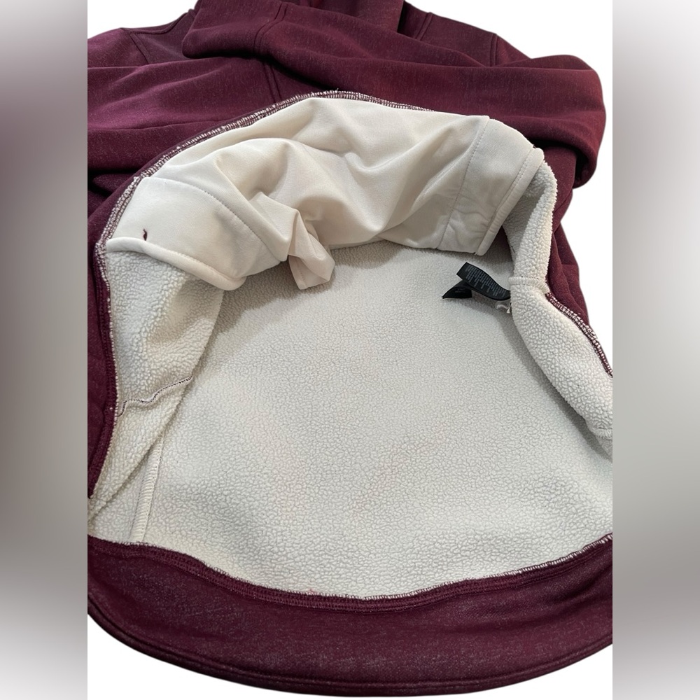 The North Face Burgundy Cream Cowl Neck Pullover Fleece Sweater Size L - Picture 10 of 16